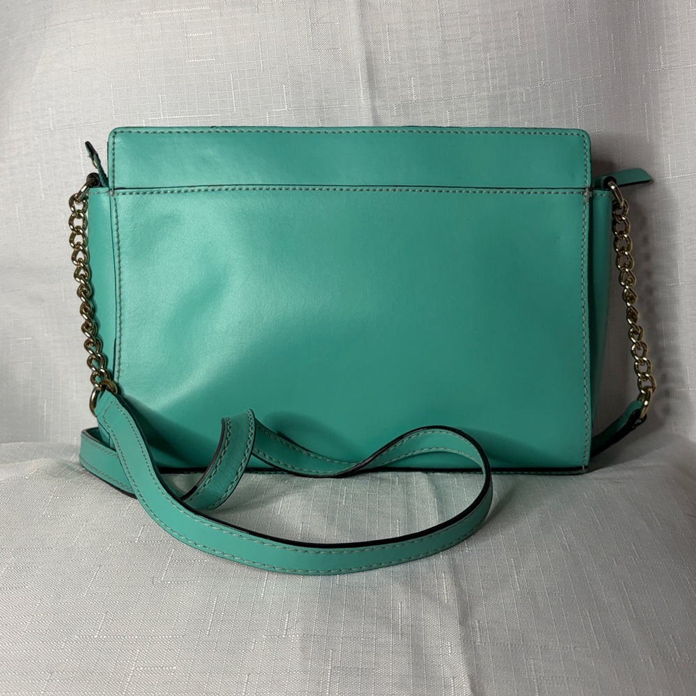 Kate Spade Vintage Leather Turquoise Bow Crossbody GUC - Picture 3 of 7